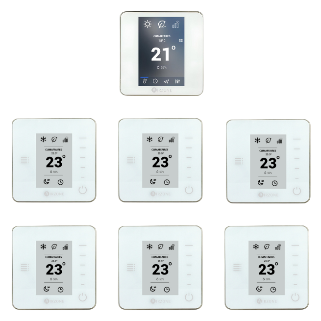 Pack 7 thermostats Airzone blanc